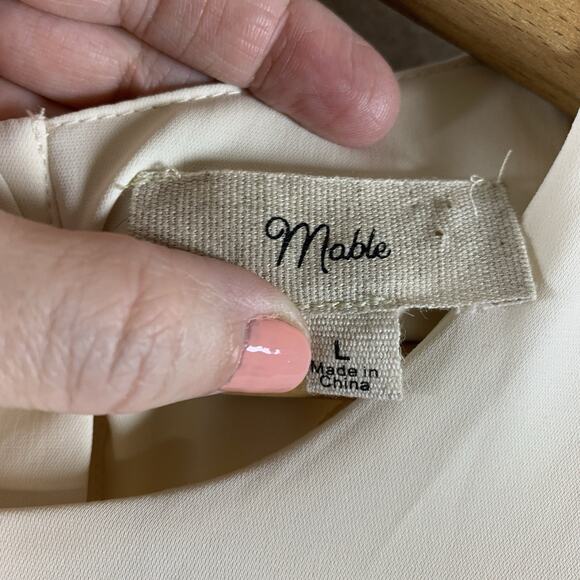 Mable Womens Boxy Tulle Dress Sz L Ivory Romantic Feminine Whimsical - Picture 8 of 13